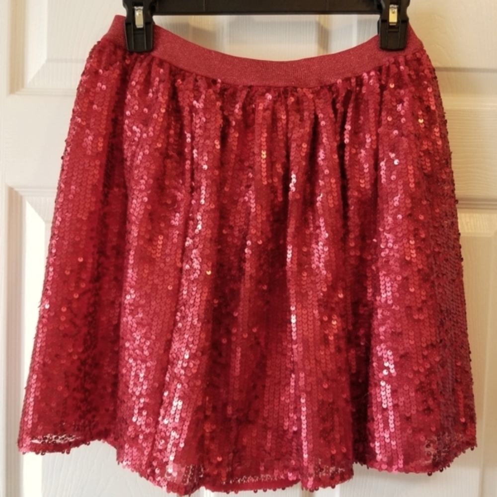 Girls XL Matte Red Sequined Skirt Cat & Jack Size 14 to 16